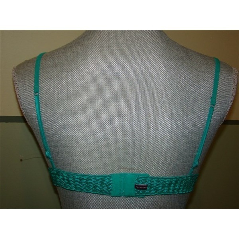 NWT Princess Tam Tam Ruby Lace & Bow Soft Cup Triangle Bra Green T2 113755 - Picture 3 of 5
